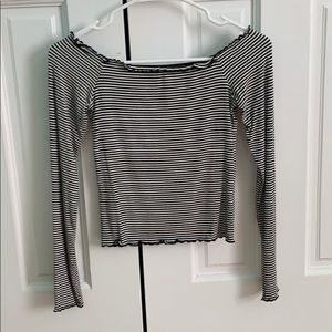 Me to We off-the-shoulder striped tee